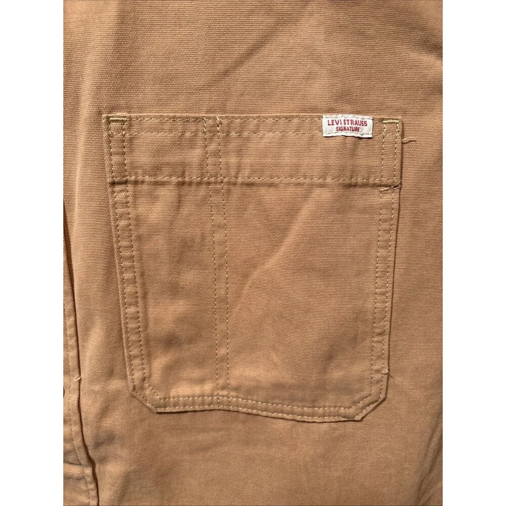 Levi Strauss Utility Shirt Jacket Canvas Snap Up Signature Collection Tan Sm NWT - Picture 13 of 16